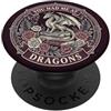 Librarian Bookworm Fantasy Cute Phone Ac Bookish You Had Me At Dragons Book Lover Reading Dragon PopSockets PopGrip Adesivo