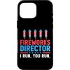 Novelty July 4th Tees Custodia per iPhone 16 Pro Max Direttore dei fuochi d'artificio I Run You Run