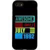 Awesome since 1992 Geburtstagsspruch Jul Custodia per iPhone SE (2020) / 7/8 34 Anni Vintage 1992 nato Luglio Fantastico da
