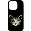 Cat Lover Gift Custodia per iPhone 14 Pro Mystic Cat Face Orange Eyes Feline Lover