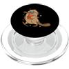 platypus water funny platypus egg egg la smart ornitorinco con libro e occhiali PopSockets PopGrip per MagSafe