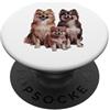 Pomeranian Puppy Lover PS Pomerania Cucciolo Famiglia Schizzo Disegno Art. PopSockets PopGrip Adesivo