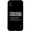 Binary Logic Studio Custodia per iPhone XS Max Solo 2 cose difficili Informatica Umorismo divertente