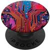 Colorful Electronic Circuitry Abstract A Computer Circuito Circuito Cyber Geek Tech Design PopSockets PopGrip Adesivo