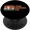 Retro Vintage Insurance Broker Distresse Agente assicurativo divertente dicendo che faccio l'assicurazione divertente PopSockets PopGrip Adesivo