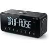 Muse Radiosveglia DAB+ FM PLL, Bluetooth, doppio allarme, display LCD (M-196 DBT), retroilluminazione, orologio, sveglia, cicalino, snooze, funzione sleep, antenna, AUX-IN, ricarica USB, batteria di