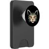 Cat Lover Gift Mystic Cat Face Orange Eyes Feline Lover PopSockets PopWallet per MagSafe