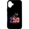 250 Airshow Designs Co Custodia per iPhone 16 Plus 250° anniversario degli Stati Uniti 1776 2026 Patriotic Jet Design