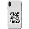 gothic eye graphic tee Custodia per iPhone X/XS Grafica Stay Awake Gothic Eye Lightning