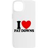 Airport Exchange Shop Custodia per iPhone 14 Plus Amo Pat Downs Red Heart Funny Airport