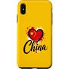 China Travel Heart Co Custodia per iPhone XS Max I Love China Vacation Bandiera a forma di cuore, souvenir per viaggi d'affari
