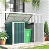 DecHome - Copri Bidoni Spazzatura Esterno, 2 Ante con Coperchio Sollevabile in Acciaio 179.5x108x129.5 cm, Verde