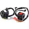 Akozon comando luci + Interruttore manubrio Interruttore manubrio moto 1 paio 7/8 pollici 12V Manubrio moto Interruttore integrato Interruttore di estinzione Interruttore di avviamento elettrico I