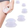 JIIENO 4 coppette in silicone, per massaggio completo e antistress, per tutto il corpo, Health Care, confezione da 4 (L-XS), colore bianco