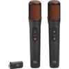 JBL EasySing Mics, 2 microfoni karaoke wireless con AI e rimozione vocale in tempo reale e dongle PartyBox USB-C, nero