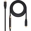 Nanocable 10.15.1803 - Cavo Ethernet Hdmi V 1.4 ad Alta Velocità con Ferrite/Hec, A/M-A/M, Maschio-Maschio, Nero, 3 mts
