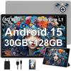 Dghrti Tablet 30GB RAM 128GB ROM(TF 2TB Espandibile), 10 Pollici 8000mAh/ WIFI 5G/ BT5.0/ OTG/ GPS, Camera 5+8 MP, Certificazione GMS, Widevine L1, Tablets Corpo in Metallo con Custodia Protettiva -Grigio