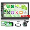 Hodozzy 4G+64G Autoradio Android 2 Din con Carplay Wireless Android Auto, Stereo Auto Touchscreen 7 Pollici Schermo con Navigatore GPS WiFi DSP Bluetooth Mirror Link FM/RDS USB/Tipo C+ Retromarcia