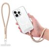 BOXOB Cinturino da Polso per Telefono, Cinturino da Polso per Telefono Semplice Cordino per Telefono Cordino Comodo per Cellulare con Linguetta di Ancoraggio per iPhone e la Maggior Parte (Cammello)