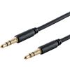1aTTack.de 1 x 1,5 m - Cavo audio TRS da 3,5 mm nero, sottile, contatti placcati in oro, connessione di alta qualità