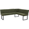 Mendler Panca angolare HWC-O82, sala da pranzo, stoffa ciniglia/tessuto ecologico (310 g/m²) metallo 210x159 cm - verde