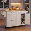 Xbro Carrello da Cucina Mobile con Ruote, Piano Pieghevole, Credenza 2 Cassetti 4 Ante, Salvaspazio con Portaspezie Portaasciugamani, 145x75x90 cm