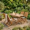 MIlani Home SOLEA - set tavolo in alluminio e teak cm 150 x 80 x 74 h con 4 sedie Dresda