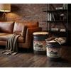 MIlani Home THEO - set di 2 pouf contenitore tondo poggiapiedi
