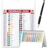 Generico Calendario 2026 da muro olandese Multicolor. Trimestrale 12 fogli Carta usomano (olandese)