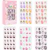 Pongnas 120 Pezzi di Unghie Finte Carine, Punte per Unghie a Copertura Totale con Facile Applicazione e Rimozione per Bambini, Regalo per Nail Art Fai Te, Modelli di varietà (4)