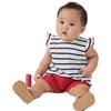 Petit Bateau A0cp0, Camicetta A Maniche Corte Bimba 0-24, Bianco/Blu, 24 Mesi