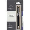 Parker Vector Standard Roller Ball Pen Chrome Trim CT (corpo nero) inchiostro...