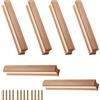 GANILITY 6 Pezzi Maniglie In Legno per Armadi e Cassetti - Tiretti per Armadio da Cucina Massiccio - Interasse Fori 128 mm - per Bagni, Uffici e Cucine