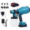 Weytoll Pistola per Verniciare a Batteria, 300W Verniciatore a Spruzzo a Batteria con 2 batterie, 3 x Ugelli, 3 modelli di spruzzo, Serbatoio da 800 ml per mobili, armadi, recinzioni, pareti e porte