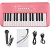 Btuty Tastiera elettronica a 32 tasti Pianoforte 16 toni 10 ritmi 10 demo Doppio altoparlante Strumento musicale con microfono Modalità doppia alimentazione Tastiera per pianoforte portatile