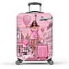 MAYJOYDIY Pink Lady Coprivaligia Da Viaggio Time To Travel Coprivaligia Elastici Torre Eiffel Antipolvere Valigia Protettiva Antigraffio Lavabile Taglia S Adatta A Bagagli Da 45cm A 50cm