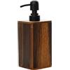 Entgoinggo Dispenser per lozioni, dispenser per sapone in noce con pompa, contenitore per sapone o shampoo ricaricabile in legno per bagno (di grandi dimensioni)