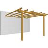 Losa Esterni da vivere LOSA Pergola addossata in Legno Pino massello Dimensione Copertura cm 300x300