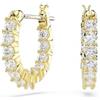 Swarovski Orecchini a cerchio Matrix, Cristalli trasparenti, Finitura Rodio, One Size, Cristallo, Non pietra preziosa