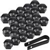 NATUCE 20 Pezzi 17 mm Tappo a Vite Ruota Universale Copridadi per Pneumatici, Nero Tappi Coprivite Copridadi Coperture Copricerchi plastica Tappi a Vite Ruota con Strumento di Rimozione per Automobili