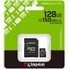 Kingston Scheda di memoria Kingston Micro SD XC 128GB SDCS3 150MB/s con adattatore SD