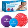 YANGTSUNG Set di 3 Palle Massaggio, 1 Pallina Riccio e 2 Palle Lacrosse, Sfere Massaggianti Muscolari per Automassaggio, Rilascio Miofasciale, Trigger Point, Crossfit e Fascite Plantare