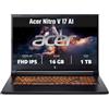 ACER NITRO V 17 AI ANV17-41-R6FD 17.3" FHD 144Hz AMD RYZEN 7 260 RAM 16GB-SSD 1TB NVMe-NVIDIA GeForce RTX 5060 8GB-WI-FI 6E + GIGABIT LAN-FREE DOS NERO (NH.QYVET.003)