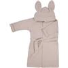 Bamboom Waffle Accappatoio con Orecchie 2-4 Anni in Spugna di Bambù - Mocha Sand