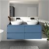 Parama Mobile bagno sospeso 140cm due cassetti alby blue con top | Hexa