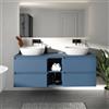 Parama Mobile bagno sospeso 150cm quattro cassetti alby blue con top e vano a giorno | Hexa