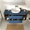 Parama Mobile bagno sospeso 120cm due cassetti con top alby blue e due vani a giorno rovere vintage wenge | Hexa