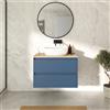 Parama Mobile bagno sospeso 70cm due cassetti alby blue con top rovere chiaro | Hexa