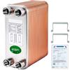 VEVOR Scambiatore di Calore 60 Piastre Scambiatore di Calore per Riscaldamento B12-60 Scambiatore di Calore Piastre in Acciaio