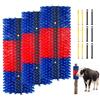 VEVOR Spazzola per Bestiame 3 Pezzi, Perno a Rullo con 12 Viti, 430 x 190 mm, Blu e Rosso, per Alleviamento Prurito alla Schiena Massaggio e Toelettatura di Asini Cavalli Bovini Vitelli Ovini e Suini
